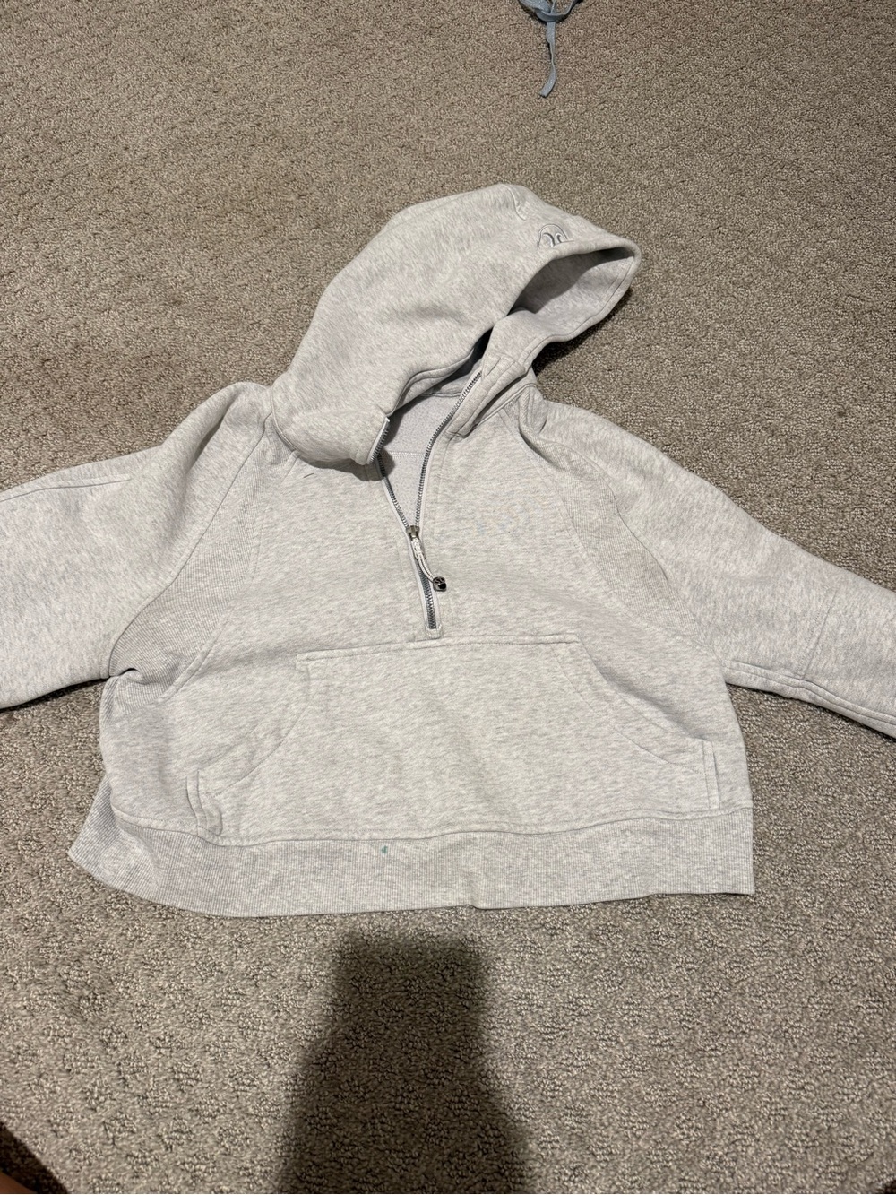 Light Gray Half-Zip Hoodie Sweater